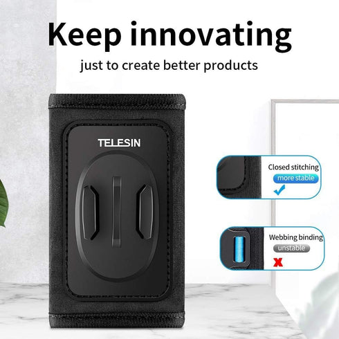 TELESIN Backpack Mount Clip Bag Belt Shoulder Strap Holder for GoPro Max Go Pro Hero 12 11 10 9 8 7 6 5 DJI Action 3 4 Insta360 X3 GO3 Ace Pro Bike