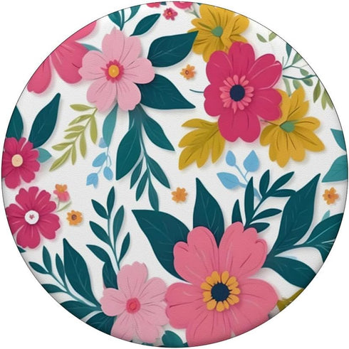 Colorful Blooming Flowers Floral Pattern PopSockets Standard PopGrip