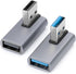 90 Degree USB3.0 Adapter (2 Pack), Left and Right Angle USB A Male to Female Converter for PC, Laptop, Power Bank