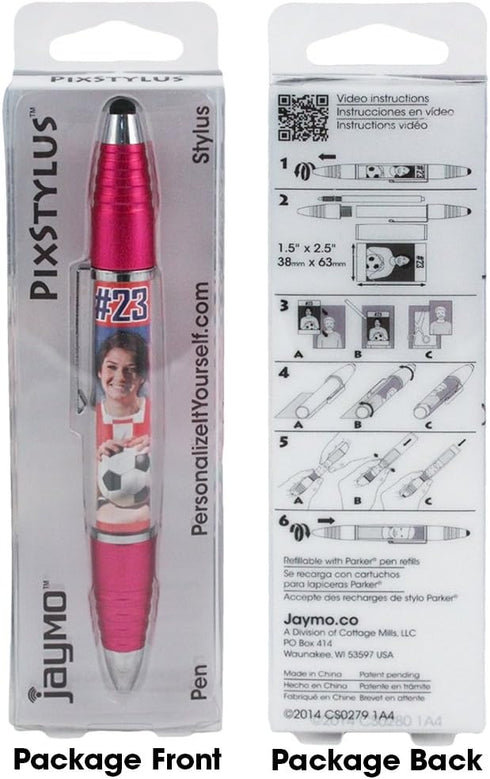 PixStylus 2 in 1 Personalized Pen and Stylus Combo - DIY Custom Insert Online - Pink