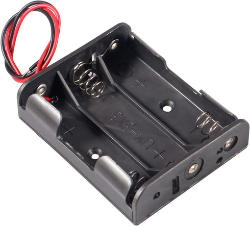 Aobao 6pcs AA Battery Holder Case Box with Leads Wires, 3 AA Battery Holder 3 X 1.5V 4.5V