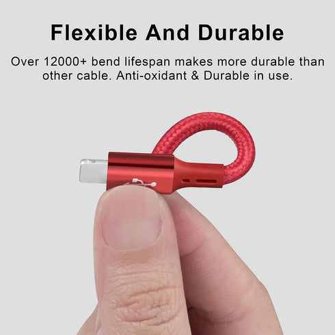3-Pack Multi Charging Cable 5Ft Braided 3-in-1 Charger for IP, Type C, Micro USB - Compatible with Cell Phones, Tablets