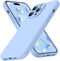 Ktele iPhone 14 Pro Case, Light Blue AB-Grade Liquid Silicone with Shockproof Airbags & Anti-Scratch Microfiber Lining