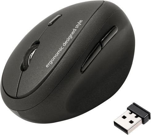 SANWA 2.4G Wireless Ergonomic Mouse, Optical Vertical Ergo Mice for Small Hands, 800/1200/1600 DPI, Black