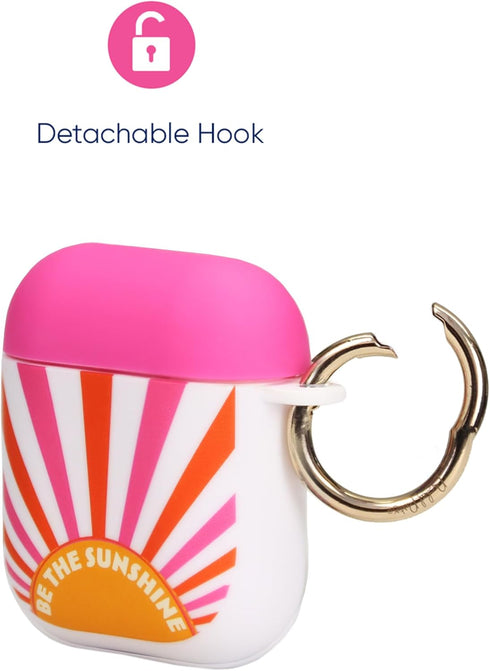 Packed Party AirPods Case Cover, Soft Silicone Protective Cover with Detachable Gold Hook, Compatible with AirPods