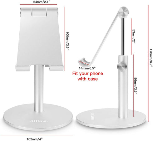 AICase Telescopic Adjustable iPad Holder, Universal Multi Angle Aluminum Stand Compatible with iPhone Smart Cell