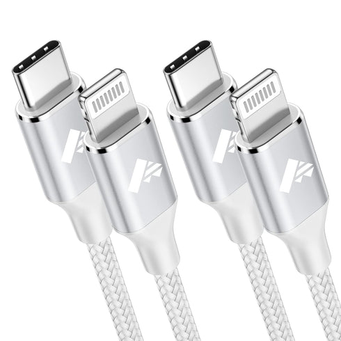 Power USB C to Lightning Cable 6FT 2Pack, MFi Certified Braided Fast Charger for iPhone 14, 13, 12, iPad & more.