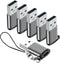 USB C to USB Adapter 6 Pack, USB to USB C Charger Cable Converter for iPhone, MacBook, Cellphone and More (Grey)