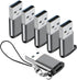 USB C to USB Adapter 6 Pack, USB to USB C Charger Cable Converter for iPhone, MacBook, Cellphone and More (Grey)