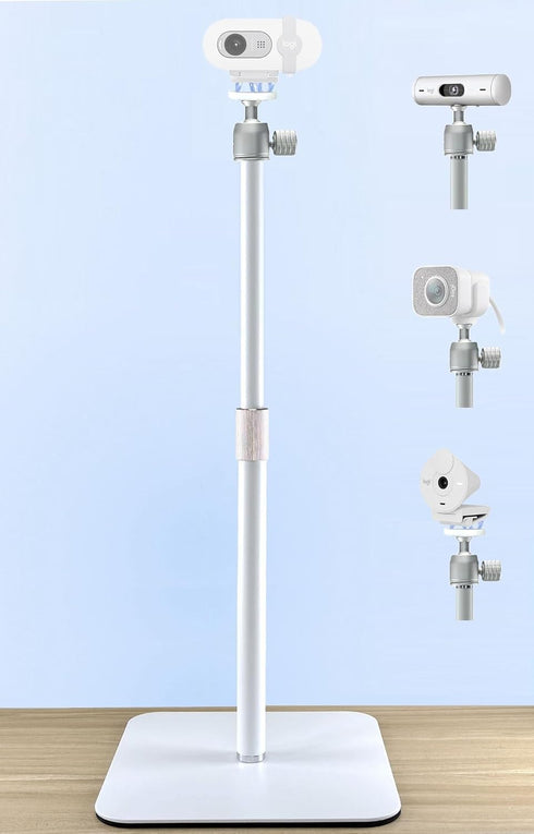 AceTaken White Webcam Stand with Magnetic Mount Holder for Logitech Brio-100, Brio 300,Brio