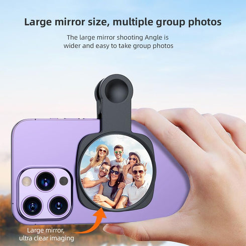 Kalofaye 15/14/13/12 Selfie Mirror Compact Phone Mirror Universal Phone Clip for iPhone Android Samsung Smartphone