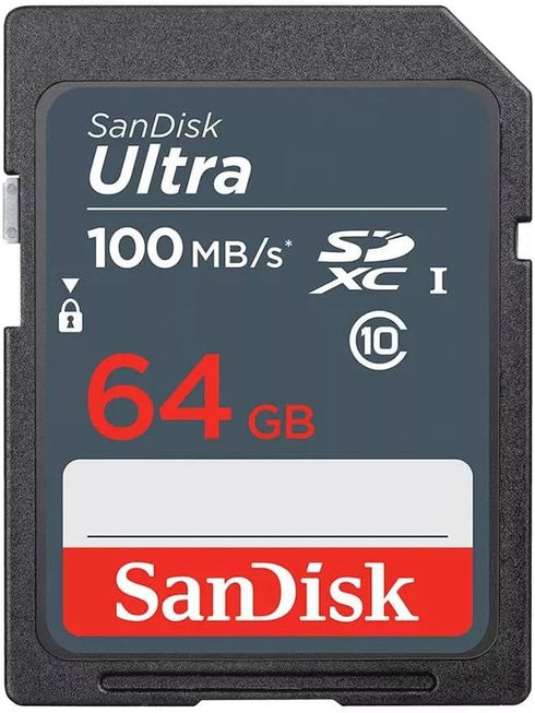 Sandisk 64GB Ultra SDXC UHS-I Memory Card - 100MB/s, C10, U1, Full HD,