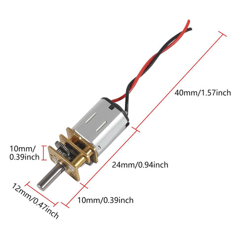 4pcs N20 3V-6V Mini Micro Gear Motor DC Slow Speed Full Metal Gearbox Micro Motor for RC Car, Robot Model, DIY Engine