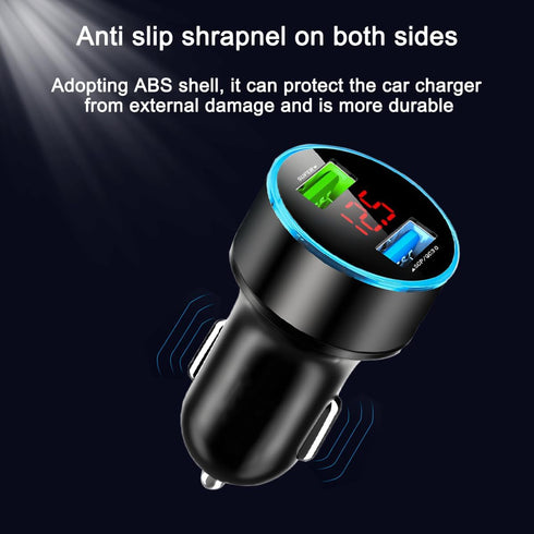 66W Car Charger, Super Fast Charging 2 Ports USB Vehicle Charger, Quick Charge Adapter for Phones and Laptops