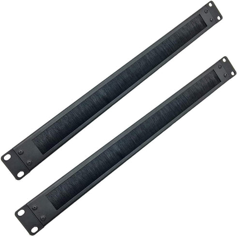 JINGCHENGMEI 2 Pack-1U Brush Panel 19-inch Rack Mount Disassembled Cable Management Panel with