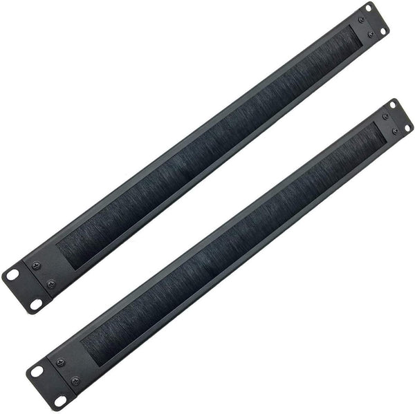 JINGCHENGMEI 2 Pack-1U Brush Panel 19-inch Rack Mount Disassembled Cable Management Panel with