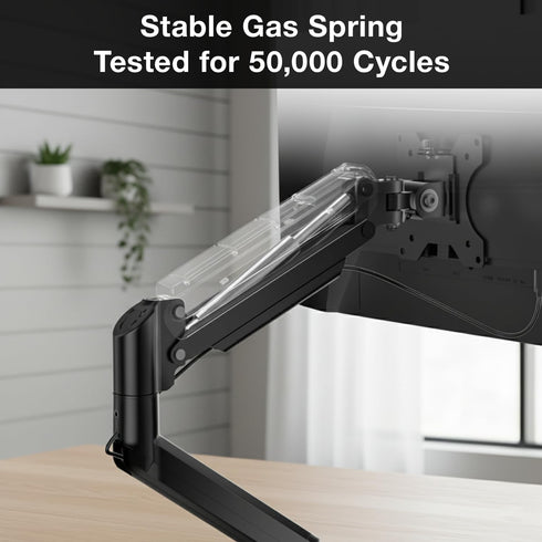 VYNTERA 1334 Setup Single Monitor Arm Desk Mount Adjustable Gas Spring Monitor Stand for Screens, Full Motion Swivel