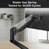 VYNTERA 1334 Setup Single Monitor Arm Desk Mount Adjustable Gas Spring Monitor Stand for Screens, Full Motion Swivel