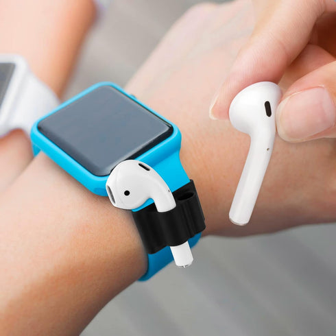 Silicone Watch Band Holder for Airpod 1/2/Airpods Pro, 3pcs Portable Anti-Lost Silicone Accessories for Airpods (Black)