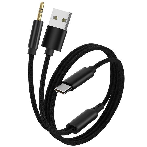 sunshot USB-C to 3.5mm Audio Aux Jack USB Charging Cable, USB Type-C to 3.5mm Headphone Stereo Cord for iPhone 15 Pro