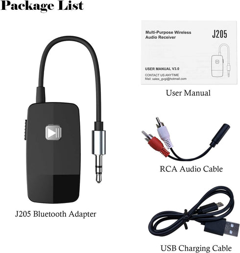iDIGMALL Bluetooth 5.3 Receiver for Home Stereo, Mini Wireless Audio Adapter for Car Speaker, 20 Hours