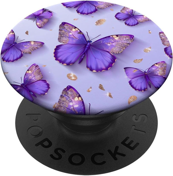 Purple Butterflies Pattern PopSockets Standard PopGrip