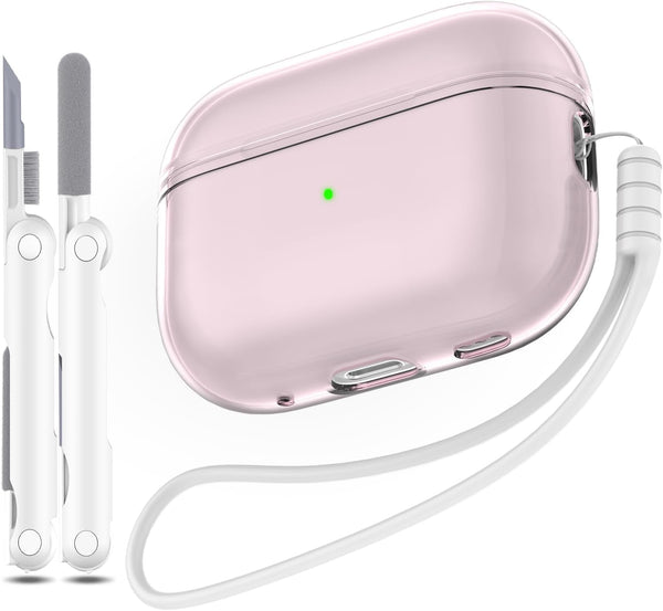 Airpods Pro 2nd/1st Generation Case Cover, Compatible with USB C Charging Port, Clear Soft Transparent Shockproof Case