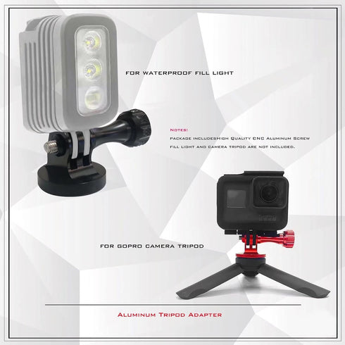 Aluminum Tripod Mount Adapter for GoPro, Action Camera, Threaded Mount Adapter, Two Groups