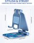 i-Blason Cell Phone Stand for Desk - Foldable Holder Fits All Smart Phones, iPhone 16 15 14 13 Pro Max, Blue