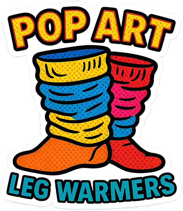 Retro Pop Art Leg Warmers Sticker - Colorful 80s Style Decal for