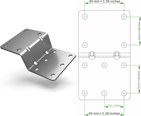 Technical Pole Mount Accessory for Outside Antenna, Stronger Structure with Double U-Bolts