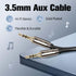 rycvaky 3.5mm Connectors,25ft 1 Pack Aux Audio Stereo Cable, Hi-Fi Sound Male to Male Aux Cable for Headphones, Car