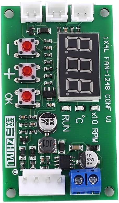 DONGKER Fan Temperature Controller Module, DC 12V 24V 48V 4-Wire PWM Driver Module for PC Fan/Alarm