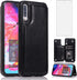 NKECXKJ Wallet Case for Samsung Galaxy A50/A30s/A50s - PU Leather Phone Case with Screen Protector, Card Holder, Black