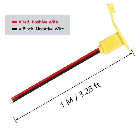 CERRXIAN 3.2FT 12AWG XT60 Male Bare Wire with Mount Panel for RC Lipo Battery FPV Drone