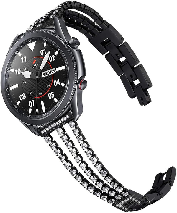 Bands Compatible with Samsung Galaxy Watch 46mm / Galaxy 3 45mm, 22mm Bling Diamond Stainless Steel Metal Replacement