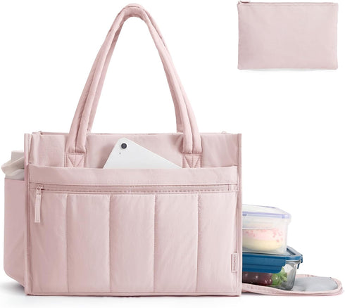 BAGSMART Tote Bag for Women Puffer 15.6 Inch Laptop Work Bag Large