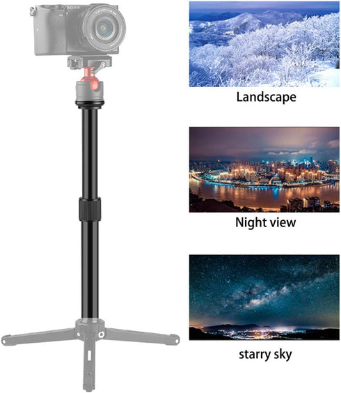 Tripod Center Column Extension Extender Telescopic 2 Section Pole Rod for Photo Studio Monopod Camera DSLR