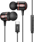 USB C Headphones, USB Type-C Wired Earbuds with Mic and Volume Control, Compatible with iPhone 15 Pro Max Plus