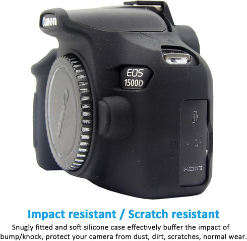 Camera Case for Canon EOS Rebel T6 T7 T5, Anti-Scratch Soft Silicone Protective Cover for Canon EOS 1500D Rebel T7 /