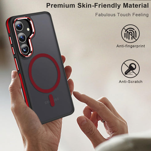 Magnetic Case for Samsung Galaxy S24+ Plus 5G, Color Match Cover, Compatible with MagSafe, Anti-Slip TPU Edge