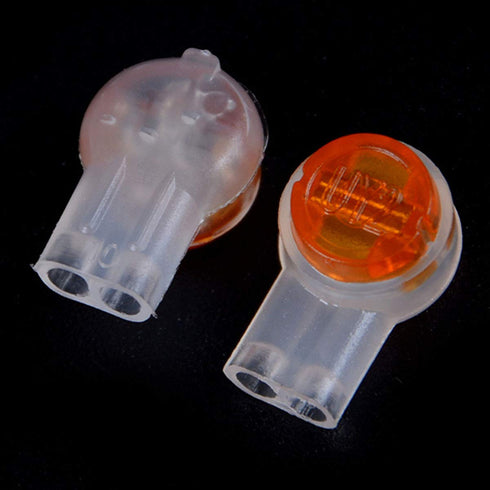 UY2 Gell Connector 100PCS Waterproof Orange Clear Twin Blade 2 Wire Gel Filled Crimp Connector