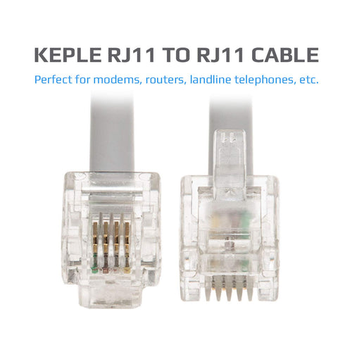 RJ11 Cable ADSL 50ft Extension Lead, High Speed Phone Cord for Router and Modem to RJ11 Socket