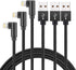 Hi-Mobiler 3FT Fast Charging Cable, Right Angle, 3-Pack, Nylon Braided, Compatible with iPhone 13/12/11/Pro/Xs