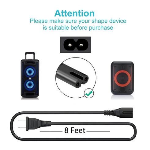 QKCOK 8FT 2 MP160 Prong Printer ac Power Cord Cable for Canon PIXMA MG/MP/MX/IP Series Printers and HP OfficeJet