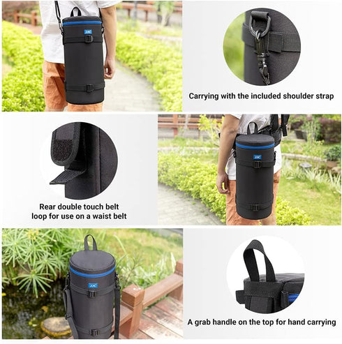 JJC Camera Lens Pouch Case for Sony FE 200-600mm, Nikon Z 600mm & 180-600mm Lens, Zipper Polyester Bag