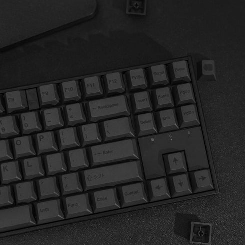 PBT Keycaps 60 Percent - Black 142 Keys Keycap Set Cherry Profile DYE-Sub for 60/61/65/68/75/98 Mechanical Keyboards