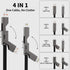 USB C Cable, 4-in-1 USB-C Lightning Cable (4ft), 100W Fast Charging Flat Braided Cord for iPhone, iPad, MacBook