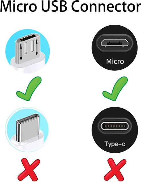 Power Adapter for Ring Indoor Cam, Wyze, Eufy, Blink, Simplisafe Camera, 10 ft Micro USB Extension Cable