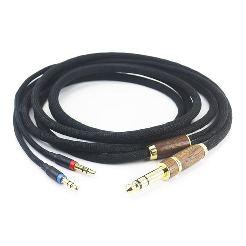 NewFantasia 10ft 6N OCC Copper Silver Plated Upgrade Audio Cable, 3.5mm Male and 6.35mm Adapter for Hifiman